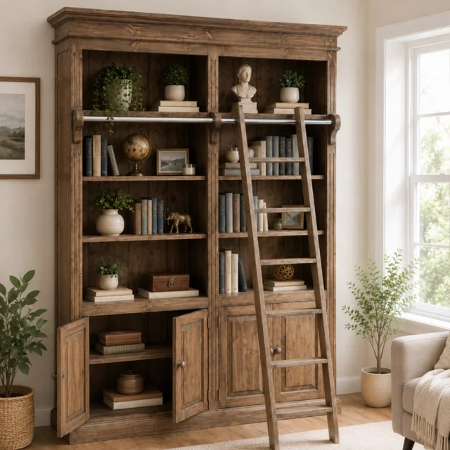 Double Bookcase with Centre Pilaster