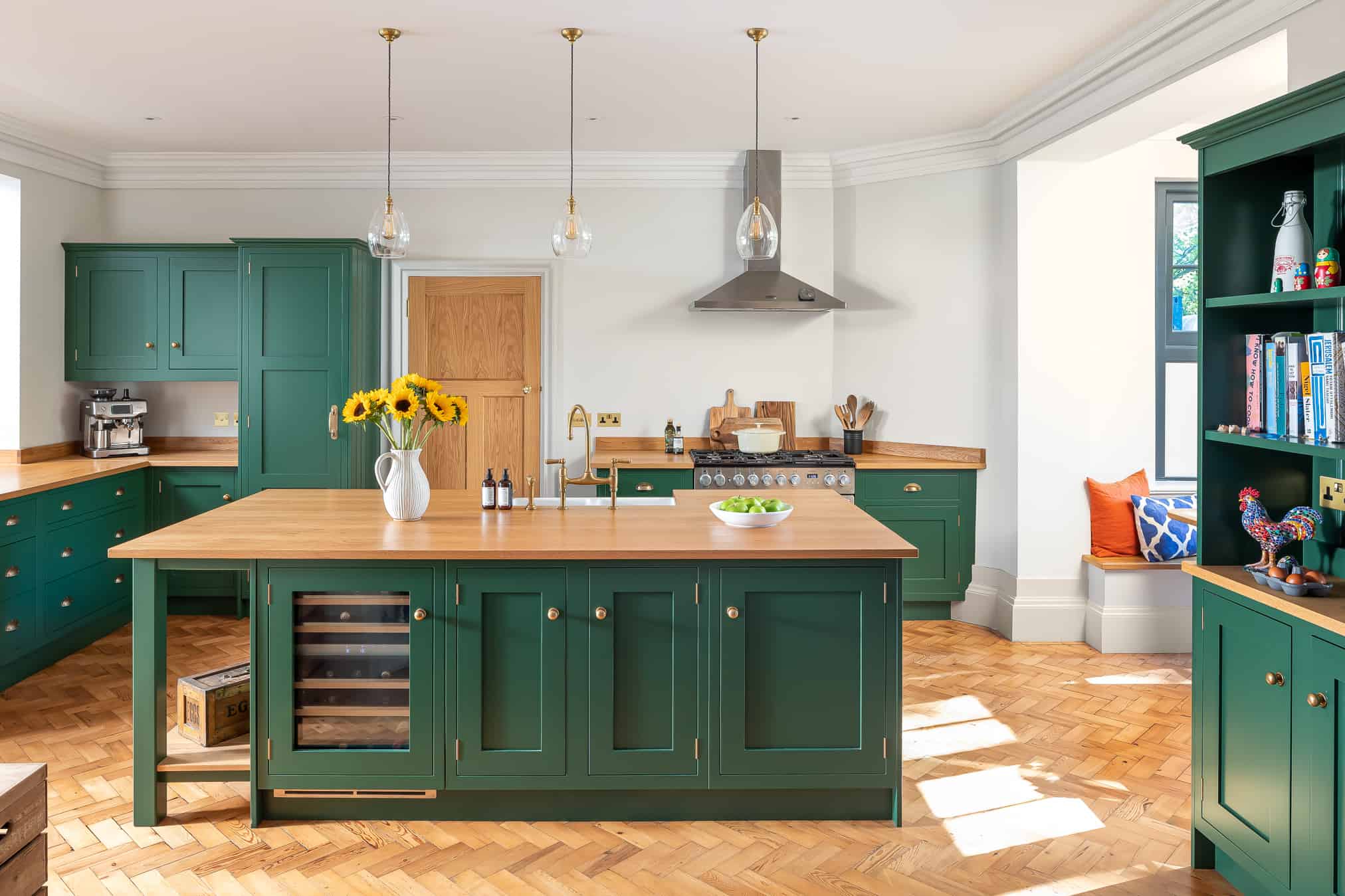 Painted Kitchen with Chunky Solid Wood Worktops